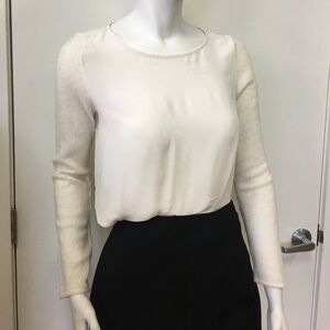 ZARA Blouse with knit sleeves